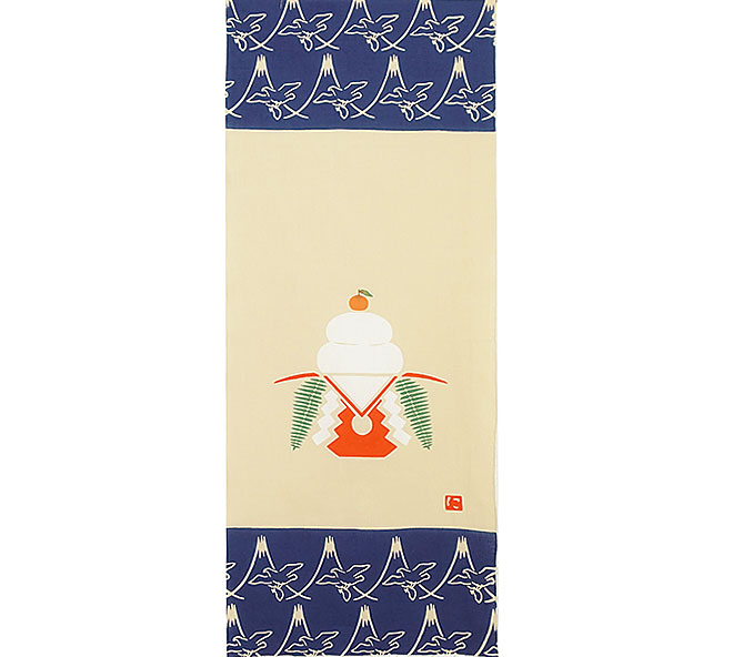 にじゆら 注染手ぬぐい 鏡餅