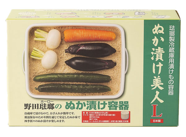 野田琺瑯　ぬか漬け美人L　パッケージ