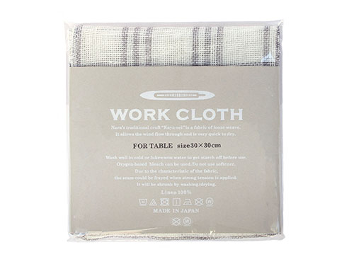 中川政七商店 麻ふきん ワーククロス(WORKCLOTRH) FOR TABLE チェック/グレー