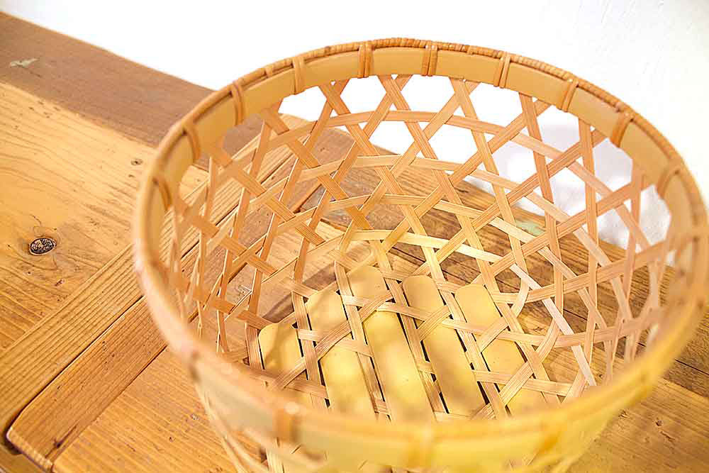 やまざきようこ(のんき屋) 竹かご 六つ目 深型丸 底