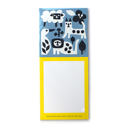 Atelier FORK YUYA LETTER PAPER 一筆箋 動物たち(細長タイプ)