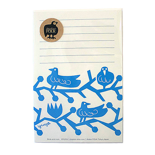 Atelier FORK YUYA LETTER PAPER 一筆箋 鳥と木の実