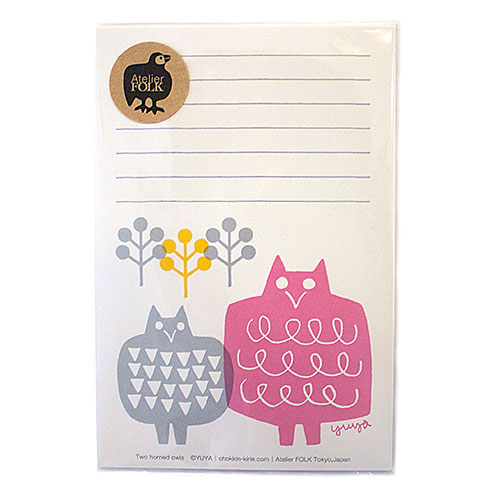 Atelier FORK YUYA LETTER PAPER 一筆箋 二人のフクロウ